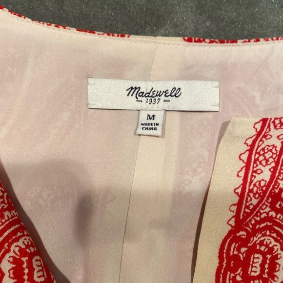 #100 MADEWELL Silk Asian Print Dress - Picture 12 of 12